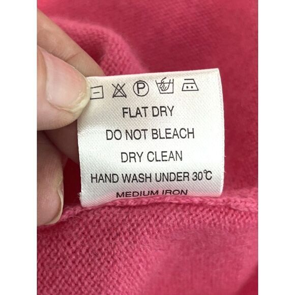 Cortland Park 100% Cashmere Anchor Sweater Size XS Crew Neck Barbiecore - Picture 9 of 11